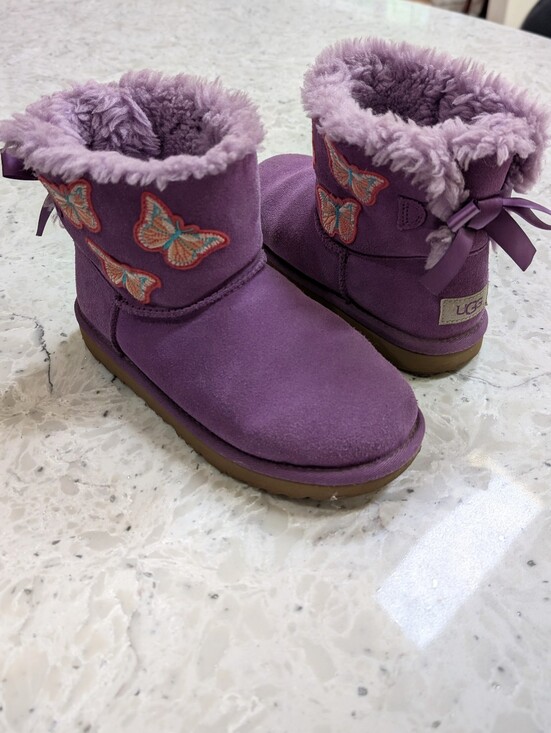 UGG Other - UGG Mini Bailey Bow II Boots Butterfly Purple Girls 4